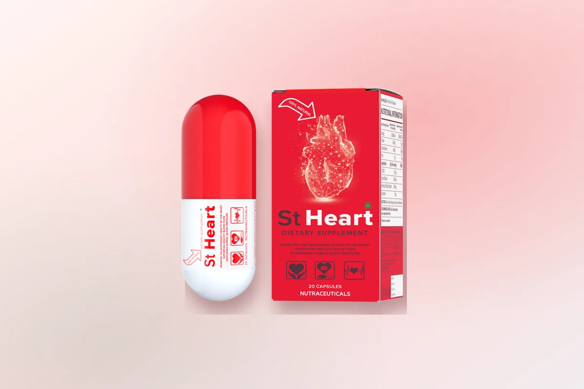 Prix de St Heart au Cameroun : boîte de 20 capsules et billets de francs CFA sur une table